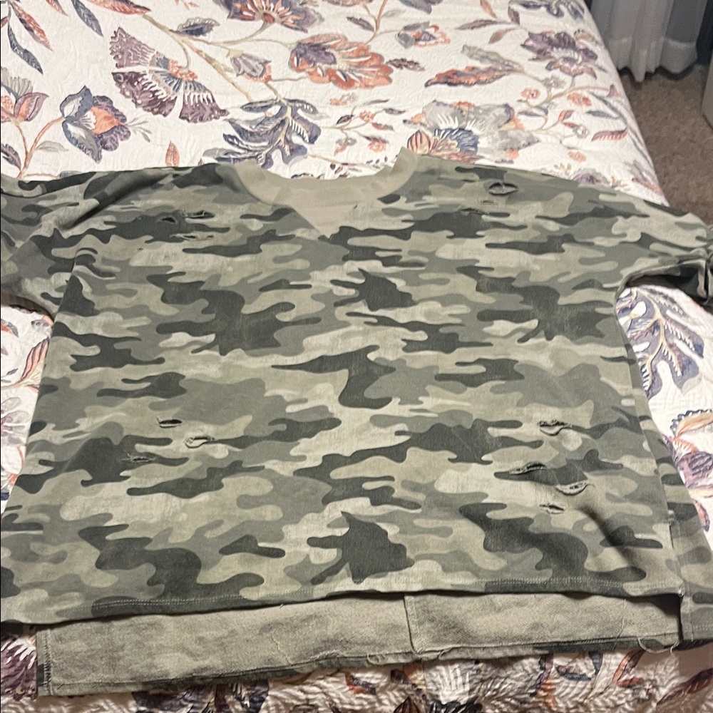 Cozy camo Knit Top